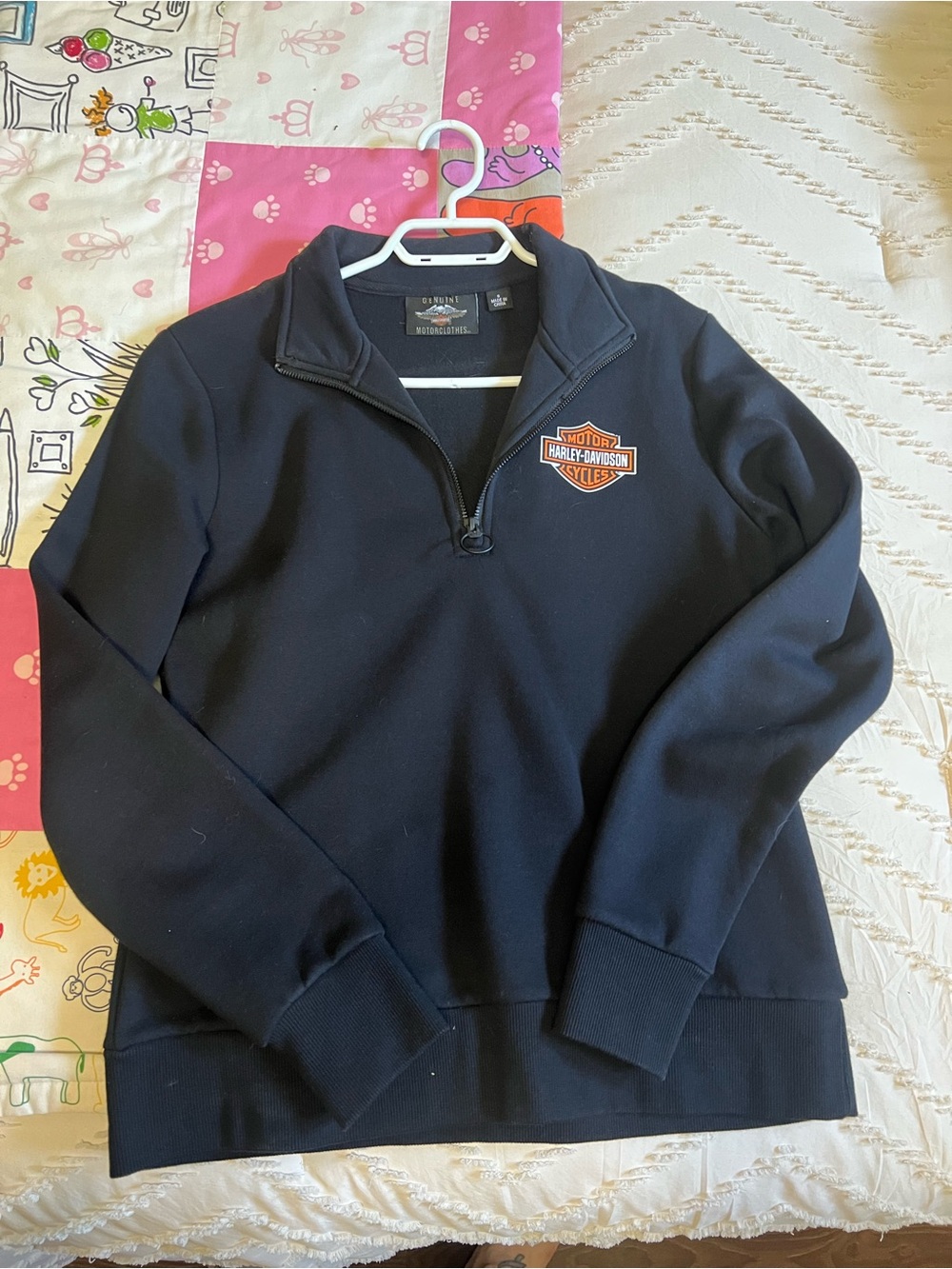Harley-Davidson Ladies Black Quarter-Zip Pullover Sweater